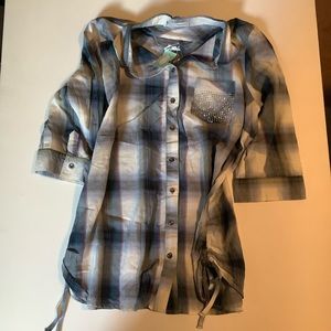 Maurices Plaid Plus Size 1X Button Up Shirt